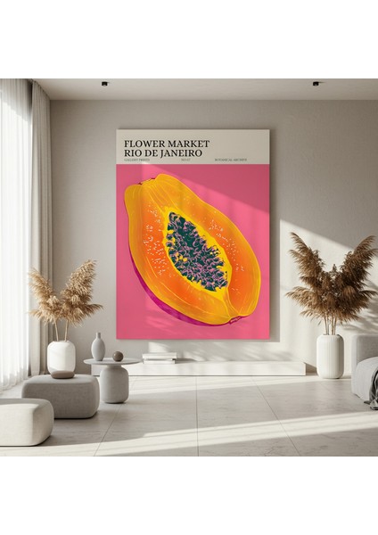 Rio Papaya Tropikal Meyve Soyut Sanat Tablosu fırsatları