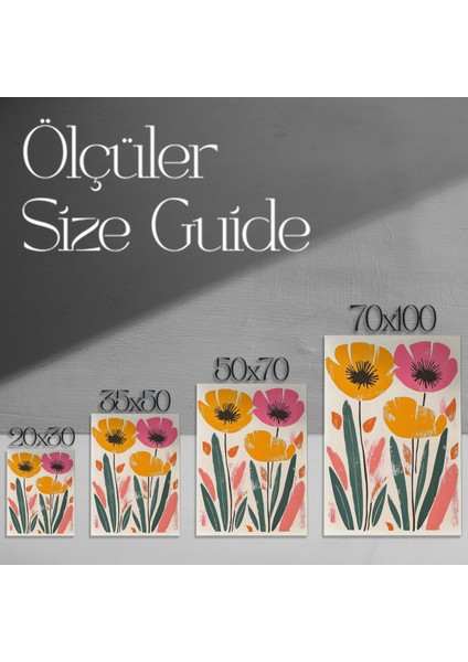 Modern Tarzda Portakal ve Pembe Çiçekler Soyut Sanat Tablosu modelleri