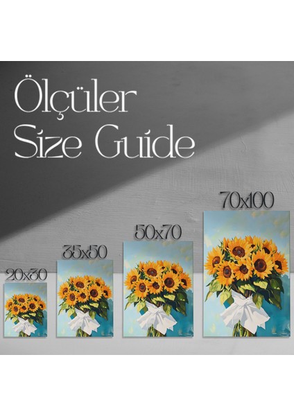 Ayçiçeği Buket Yağlıboya Tablosu modelleri