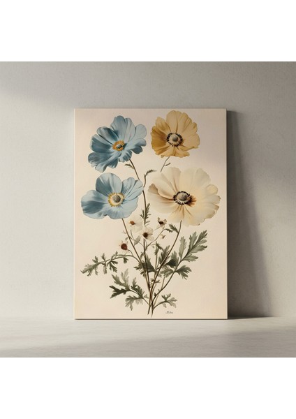 Vintage Botanik Çiçek Desenli Tablo fiyatları