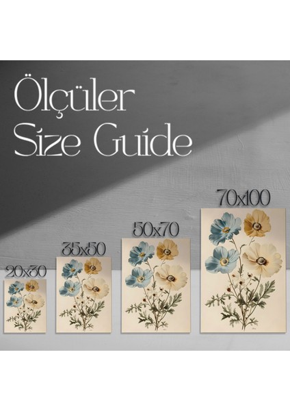 Vintage Botanik Çiçek Desenli Tablo modelleri