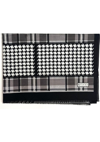 Pamuk Ipek Desenli Şal 41705-SIYAH-GRI fiyatları