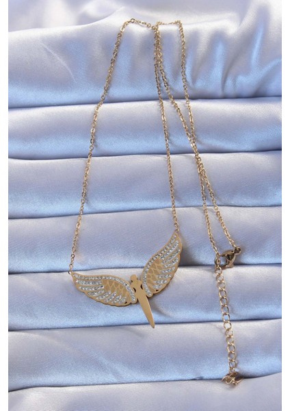 316L Çelik Altın Renk Zirkon Taşlı Mikail Kolye TG27BKO9265 fiyatları