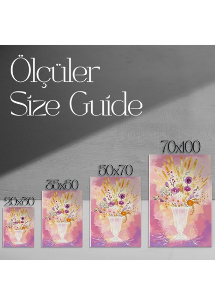 Altın Detaylı Çiçek Buketi Soyut Tablosu modelleri