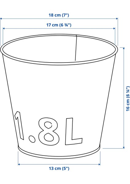 Akerbar Çelik Saksı Galvanizli 15 cm fiyatları
