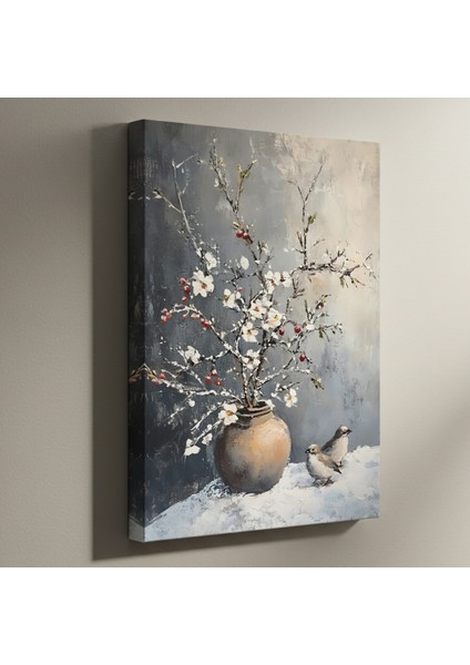 Kış Bahçesi Çiçekli Dal Tablosu