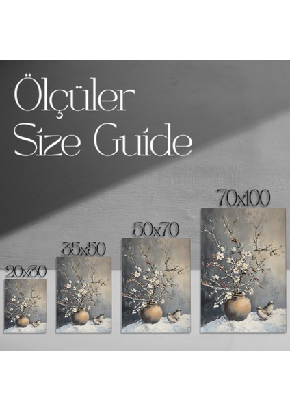 Kış Bahçesi Çiçekli Dal Tablosu modelleri