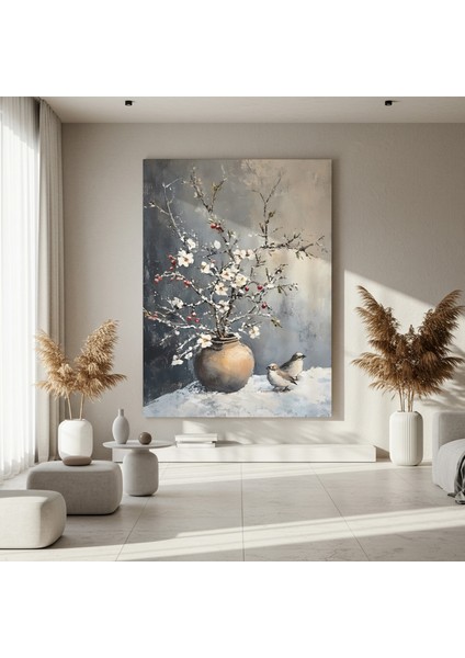 Kış Bahçesi Çiçekli Dal Tablosu fırsatları