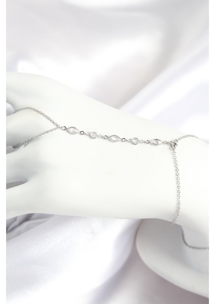 Pirinç Zirkon Taşlı Y Model Gümüş Kadın Şahmeran