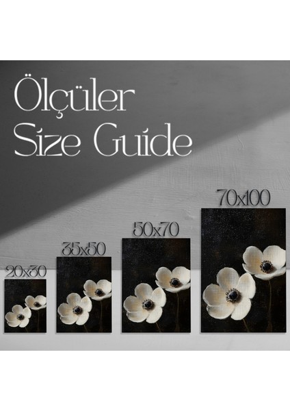 Beyaz Anemon Çiçekleri Yağlıboya Tablosu modelleri