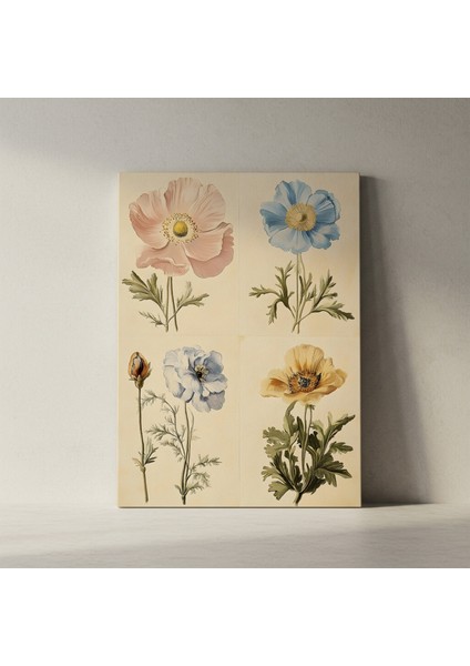 Vintage Çiçek Baskısı Botanik Illüstrasyon Tablosu fiyatları