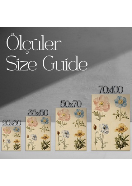 Vintage Çiçek Baskısı Botanik Illüstrasyon Tablosu modelleri