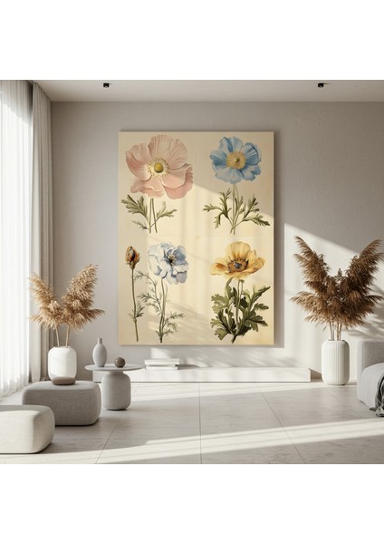 Vintage Çiçek Baskısı Botanik Illüstrasyon Tablosu fırsatları