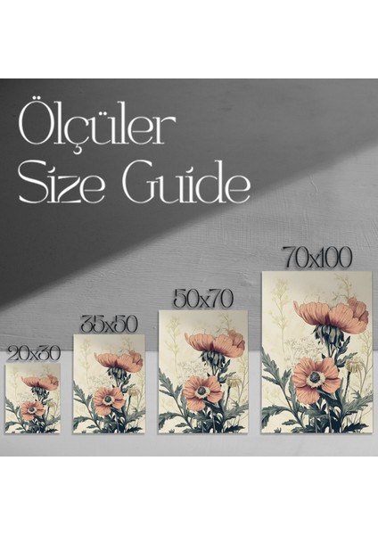 Pembe ve Yeşil Tonlarında Botanik Çiçek Baskılı Tablo modelleri