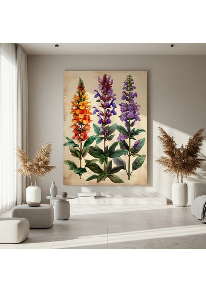 Botanik Illüstrasyon Tablosu: Üç Çeşit Bahar Çiçeği fırsatları