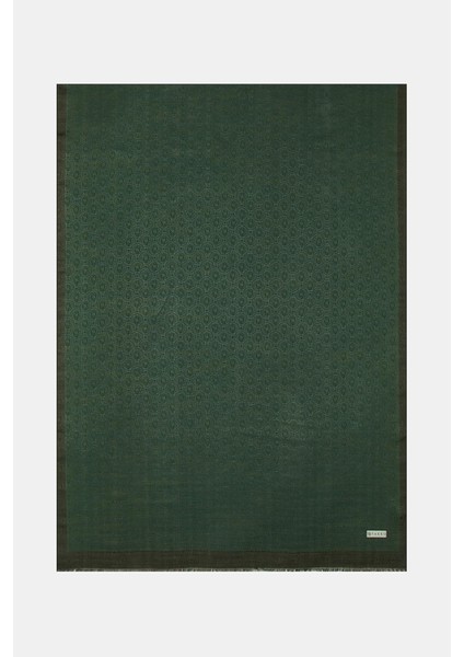 Pamuk Ipek Şeritli Monogram Şal 41728-ZÜMRÜT Yeşili fiyatları