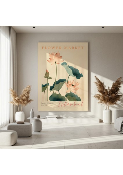 Istanbul Lotus Çiçeği Minimalist Sanat Tablosu fırsatları