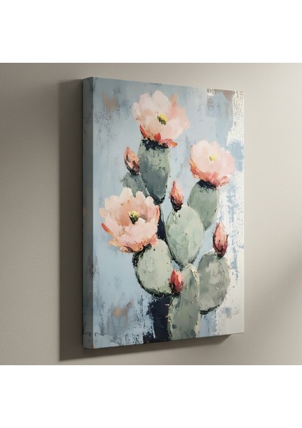 Kaktüs Çiçeği Yağlıboya Tablosu