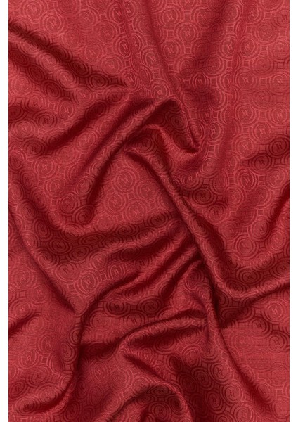 Pamuk Ipek Şeritli Monogram Şal 41728-KOYU Kırmızı fiyatları