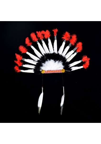 Kızılderili Başlığı Şapkası Kırmızı Beyaz modelleri