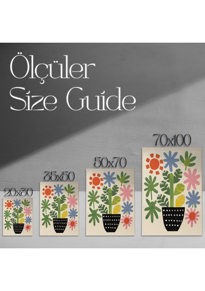 Neşeli Çiçekli Saksı Tablosu modelleri