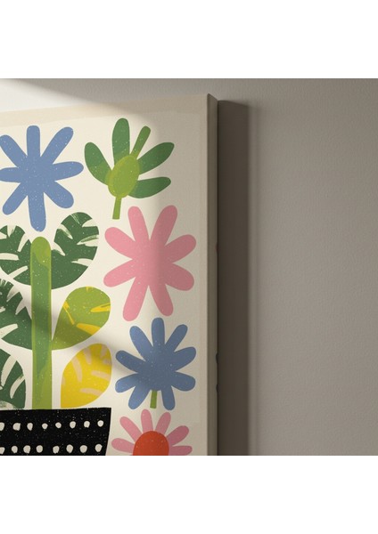 Neşeli Çiçekli Saksı Tablosu indirimleri