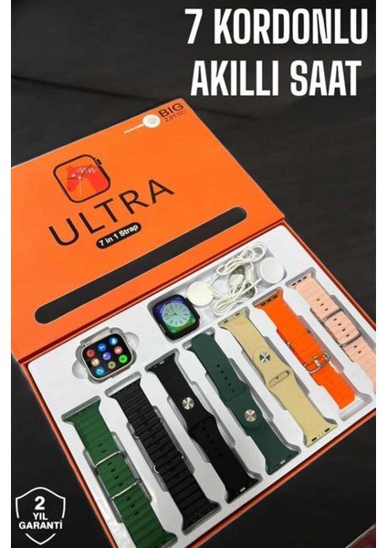 Çok Renkli Akıllı Saat, 7 Kordon Seçeneği, Metal, Plastik ve Hasır Kordon fiyatları