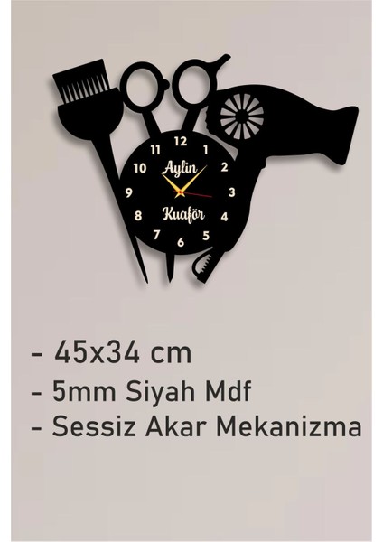 Kadın Kuaför Güzelik Salonu Dekoratif Ahşap Duvar Saati fiyatları