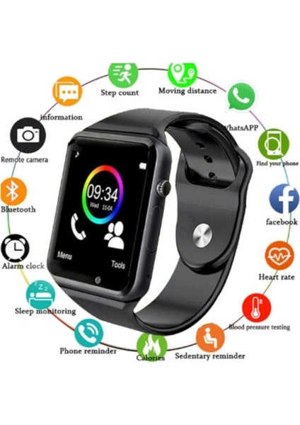 Siyah Sim Kartlı Akıllı Saat, Kamera ve Btk Kayıt Özellikleriyle Yeni Nesil Teknoloji