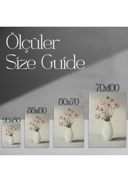 Pastel Pembe Ranunkül Buket Yağlıboya Tablo modelleri