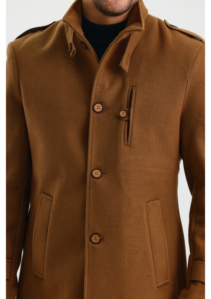 Erkek Taba Renk Kaşe Kaban fırsatları