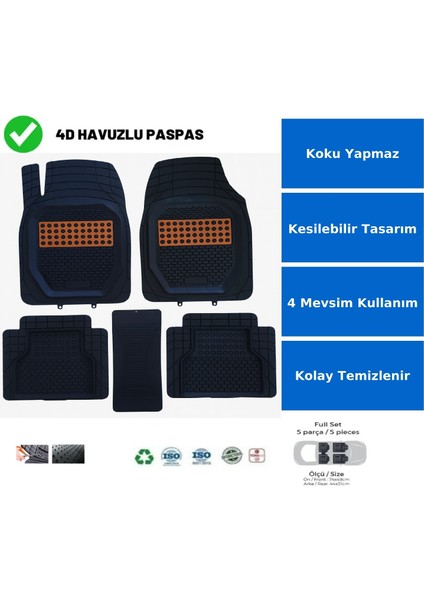 Ford Connect 2010 Havuzlu Üniversal Ahşap Desenli Pro Cool Oto Paspas modelleri