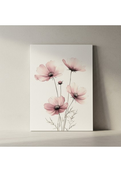 Pastel Pembe Çiçekler Soyut Sanat Tablosu fiyatları