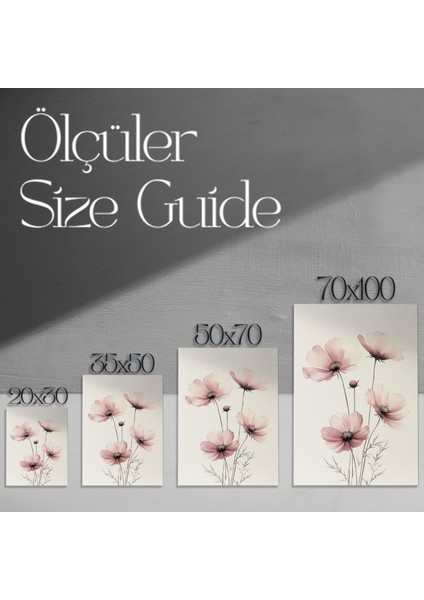 Pastel Pembe Çiçekler Soyut Sanat Tablosu modelleri