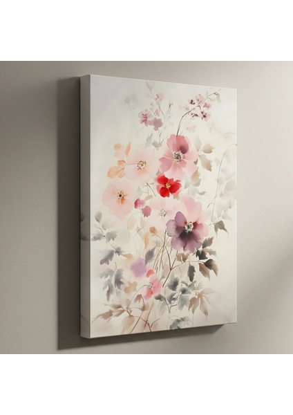 Suluboya Çiçek Buketli Modern Sanat Tablosu