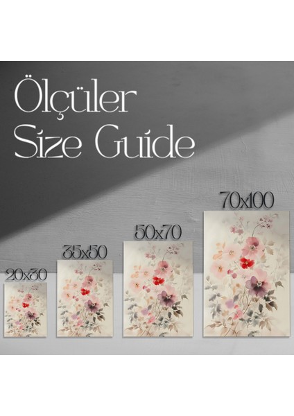 Suluboya Çiçek Buketli Modern Sanat Tablosu modelleri