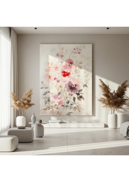 Suluboya Çiçek Buketli Modern Sanat Tablosu fırsatları