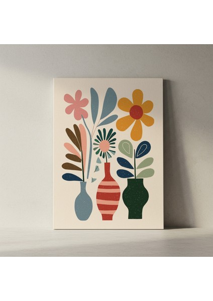 Modern Tarzı Çiçekli Vazolar Soyut Sanat Tablosu fiyatları
