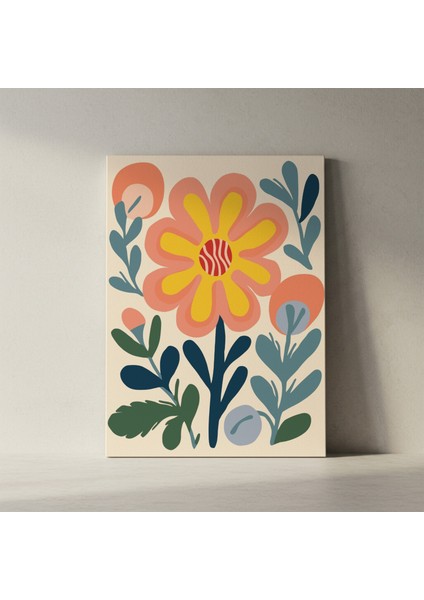 Neşeli Çiçek Desenli Modern Sanat Tablosu fiyatları