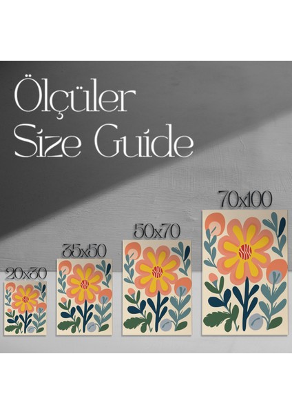 Neşeli Çiçek Desenli Modern Sanat Tablosu modelleri