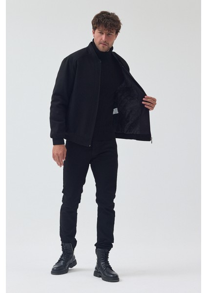 Erkek Standart Kalıp Fermuarlı Kapitone ve Kürklü Kaşe Kaban fiyatları