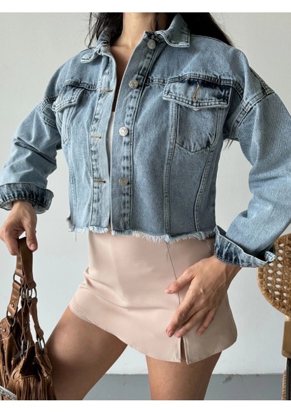 Çift Kapaklı Püsküllü Crop Buz Mavi D2002 fiyatları