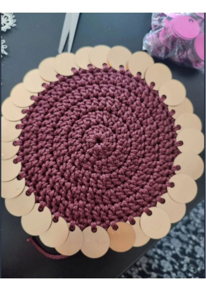 Patik, Çanta, Supla, Etek, Yelek, Bluz, Abiye ve Makrame El Işleme Pulu 20mm 25gr. Tahmini 150 Adet Civarı. Renk: Siyah