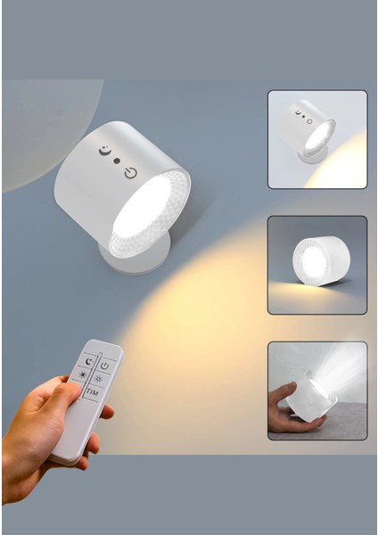 Mıknatıslı Uzaktan Kumandalı Çift Taraflı Duvar Aplik LED Aydınlatma 3 Renk USB Şarjlı fırsatları