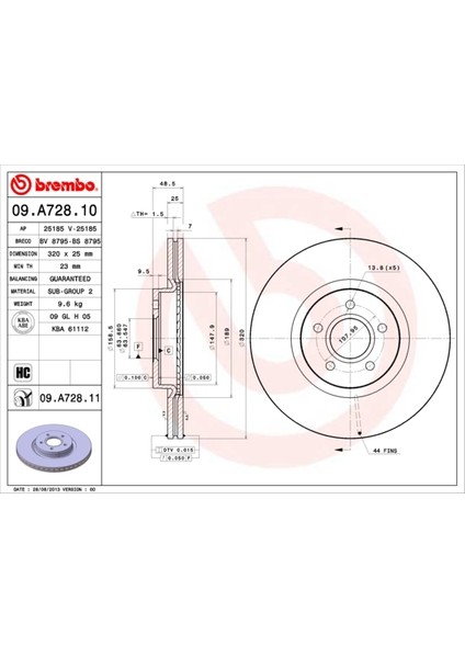 Ön Fren Aynası Volvo S40 2004-2012 C70 Iı 2006-2013 V40 2012 V50 2004-2012 320 X5-Dl