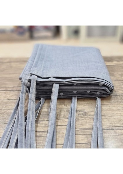 Balkon Perdesi Brandası Bağcıklı Ölçü Seçenekli Düz Gri modelleri