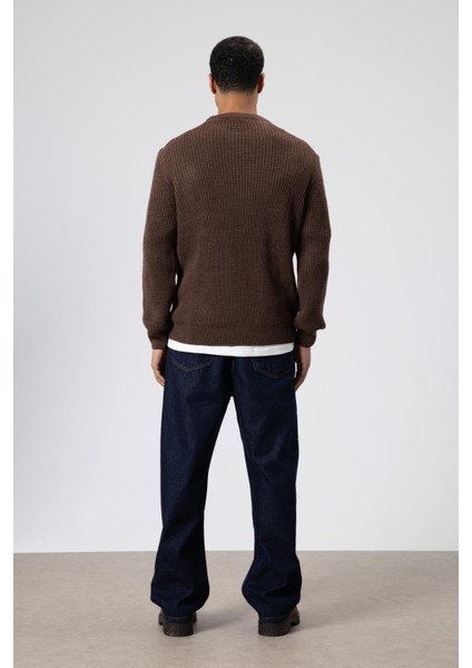 Bisiklet Yaka Oversize Triko Kazak Vizon fırsatları