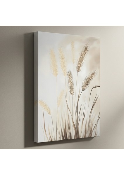 Minimalist Buğday Başakları Soyut Tablo