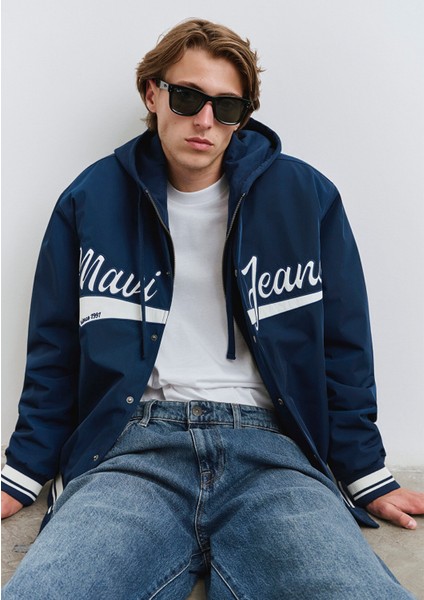 Mavi Jeans Baskılı Lacivert Kolej Ceket 0110624-89353 fiyatları