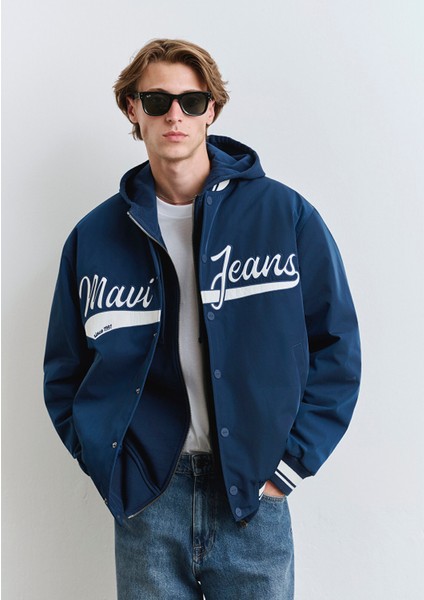 Mavi Jeans Baskılı Lacivert Kolej Ceket 0110624-89353 modelleri